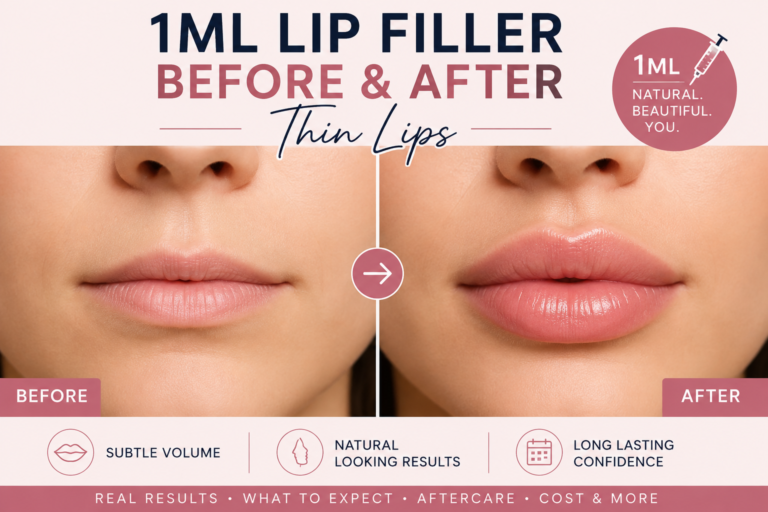 1ml Lip Filler Before and After Thin Lips: Results, Swelling, Cost and What to Expect in 2026