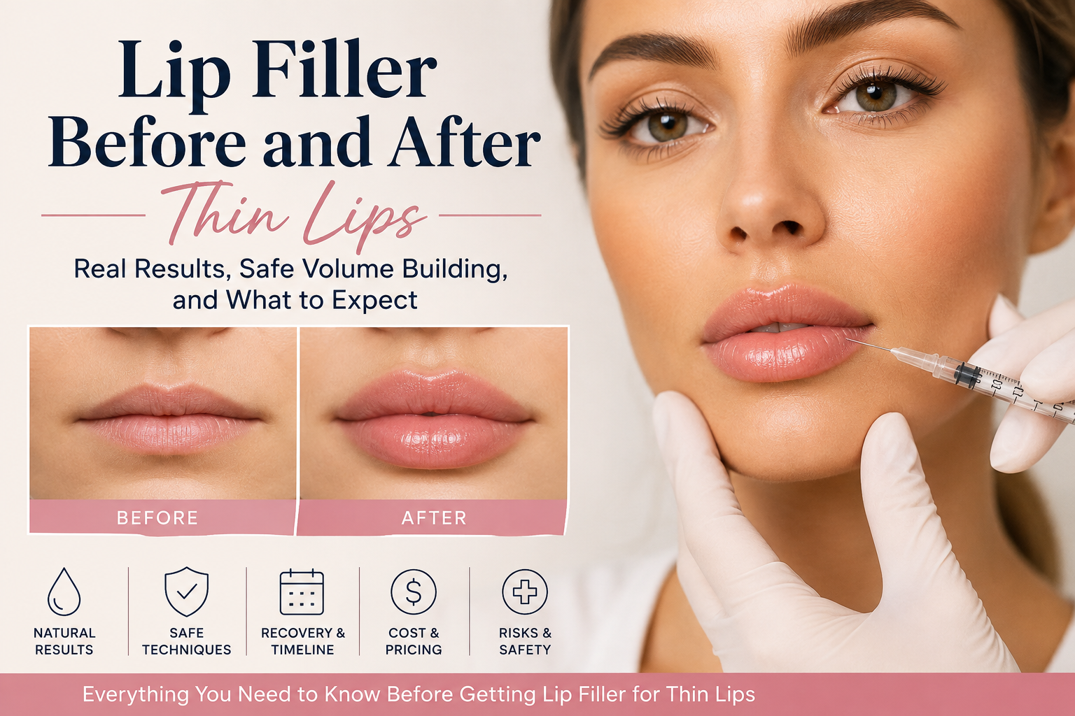 Lip Filler Before and After Thin Lips: Results, Cost & Safety