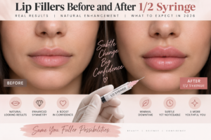 Lip Fillers Before and After 1/2 Syringe: 0.5 mL Results in 2026