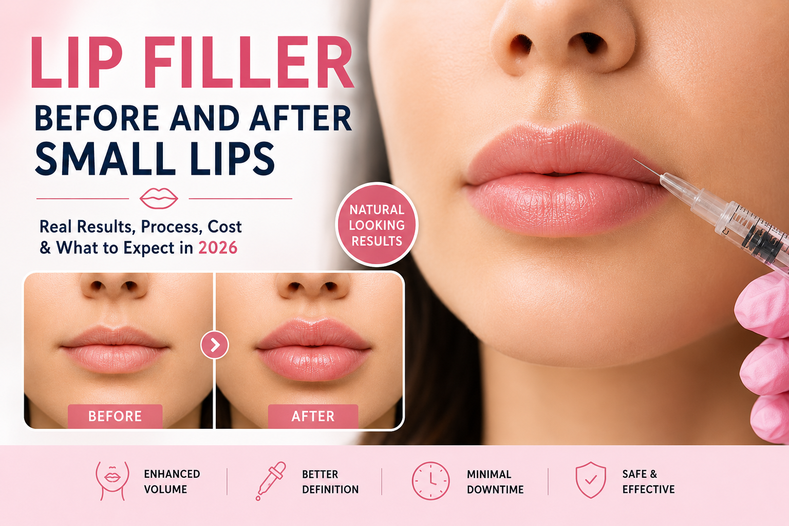 Lip Filler Before and After Small Lips: Results, Cost & 2026 Guide